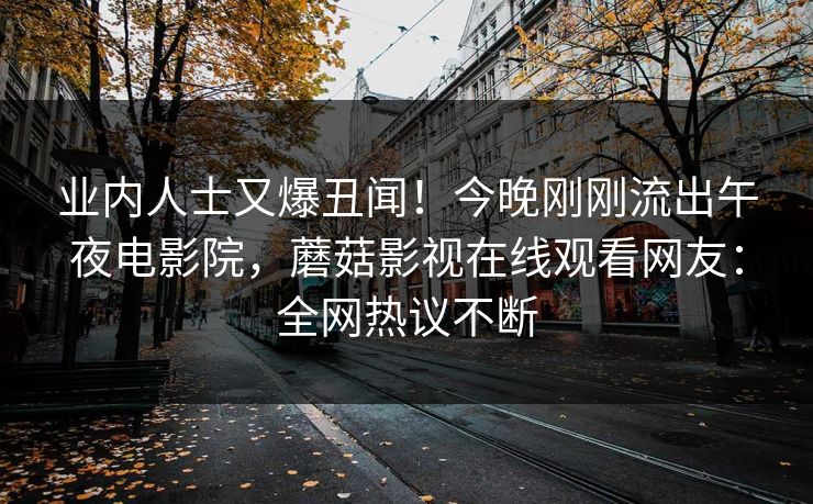 业内人士又爆丑闻！今晚刚刚流出午夜电影院，蘑菇影视在线观看网友：全网热议不断