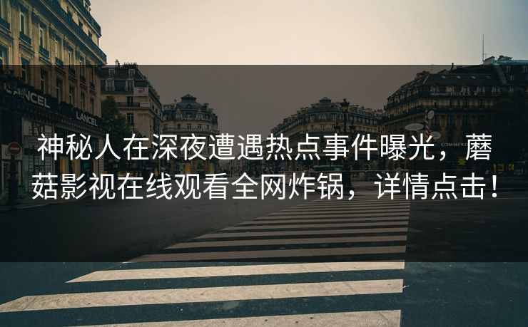 神秘人在深夜遭遇热点事件曝光，蘑菇影视在线观看全网炸锅，详情点击！